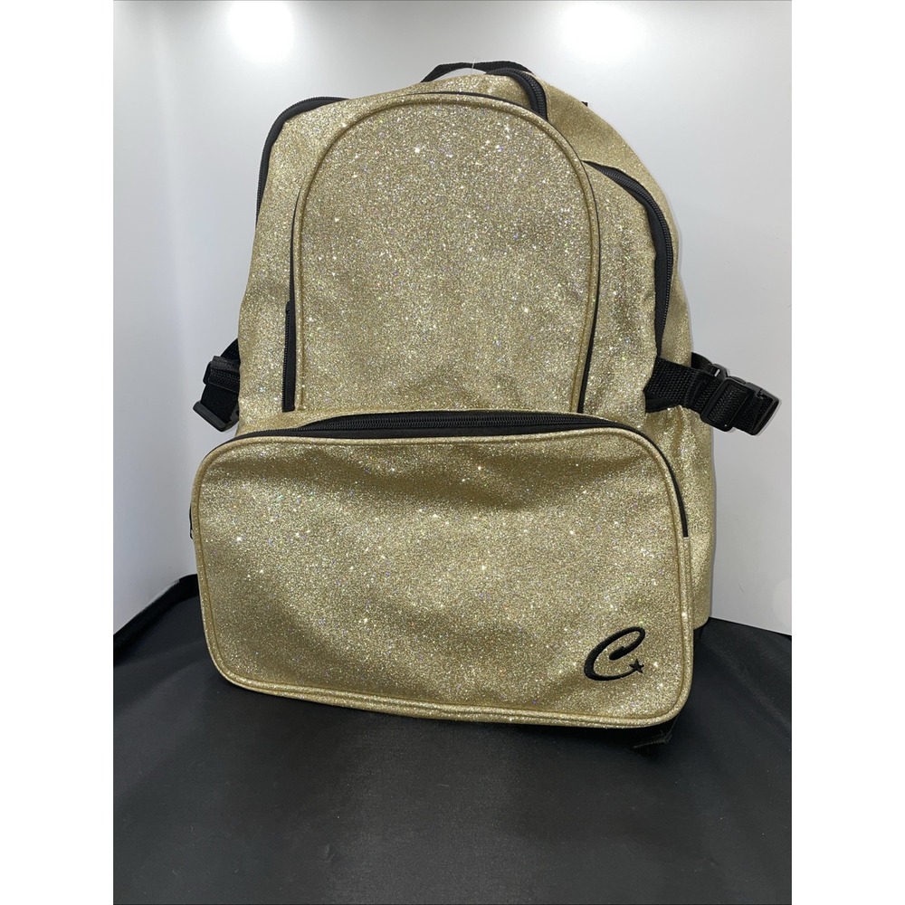 Gold Glitter Back Pack With C Star On‎ Front Full Size Adult